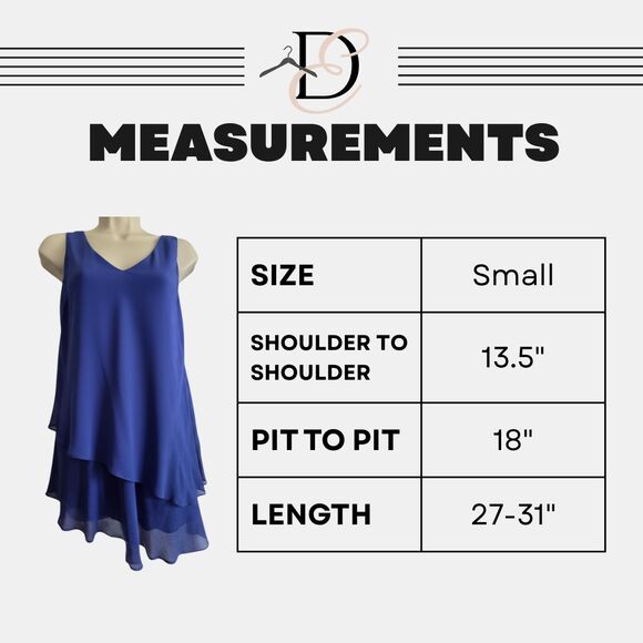 Eileen Fisher S Asym Blue Sheer 100% Silk Tunic Blouse Flowy Sleeveless - Picture 4 of 7